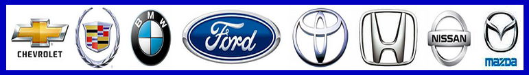 car logos chevy cadillac, ford, honda, nissan, mazda jeep repair